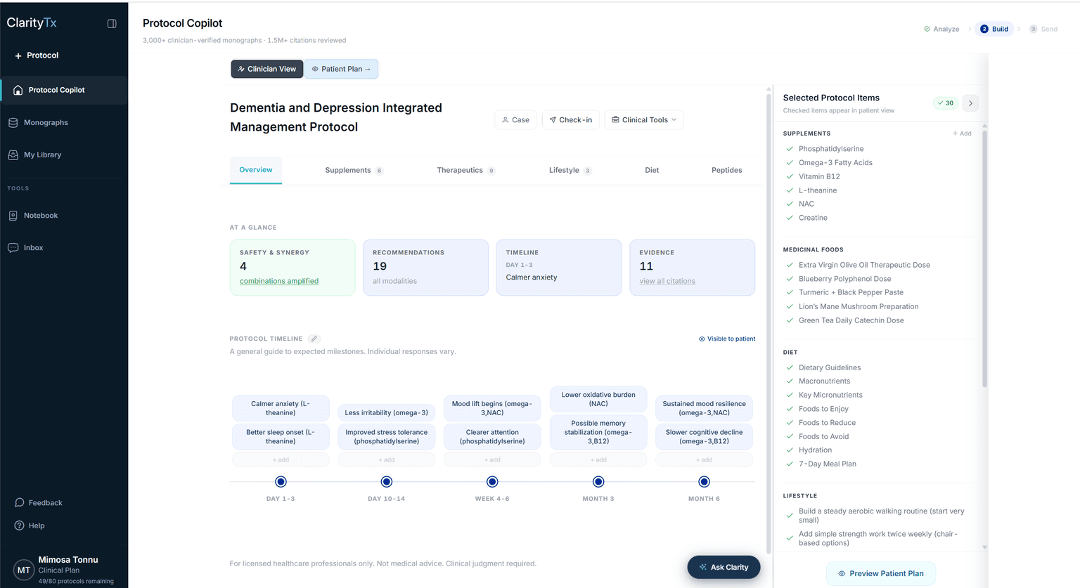 ClarityTX protocol overview — Dementia and Depression Integrated Management