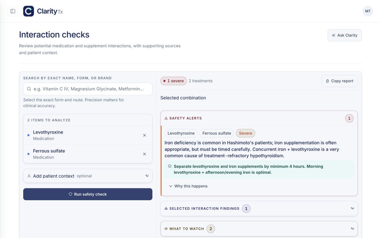 Safety & Interaction Checker workspace preview